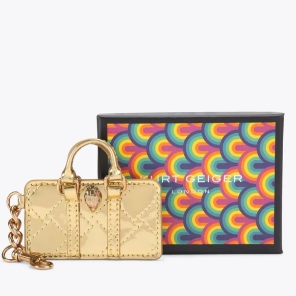Kurt Geiger Accessories - Kurt Geiger Gold Boston Charm Key Ring, NIB